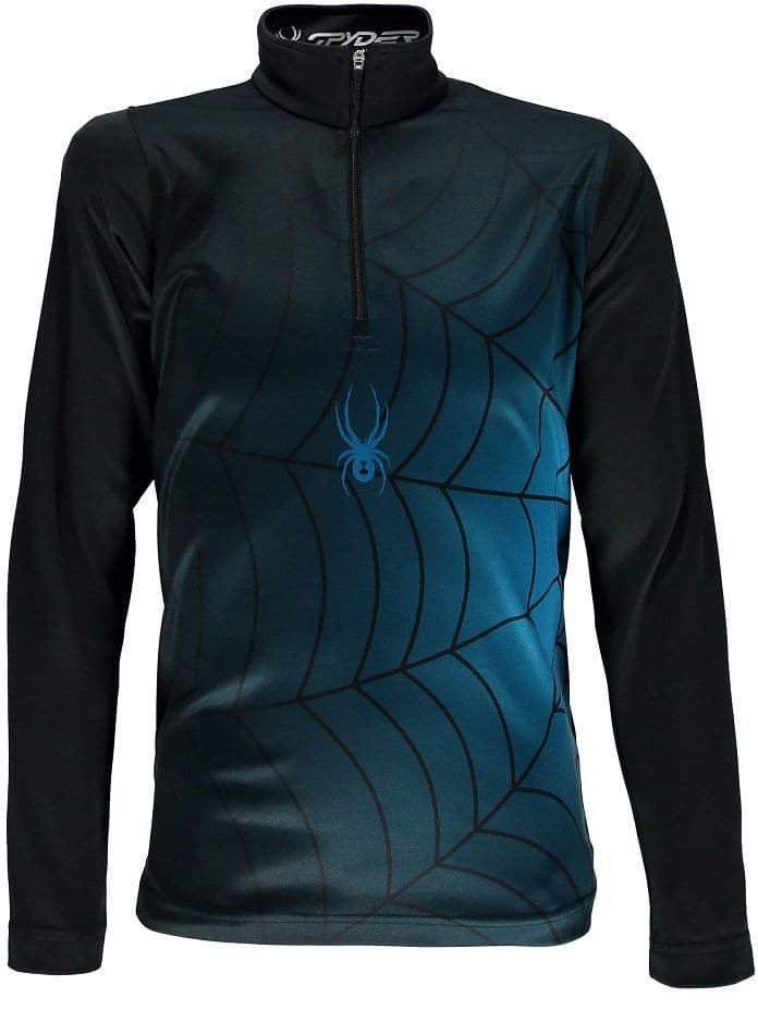Spyder Boy's Bugcentric WEB Dry T Neck BLACK/ELECTRIC BLUE