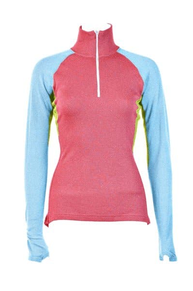 Kask Polo Zip Pink Woman M Light Blue/Lime/Pink Blue / Lime / Pink