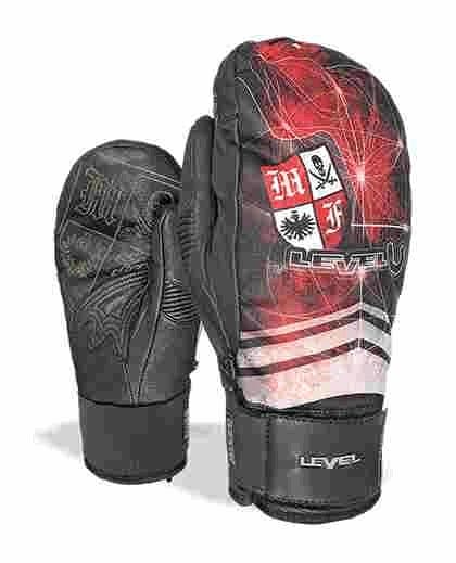 Level Pro Mf Ski Mittens Glove Black With Red