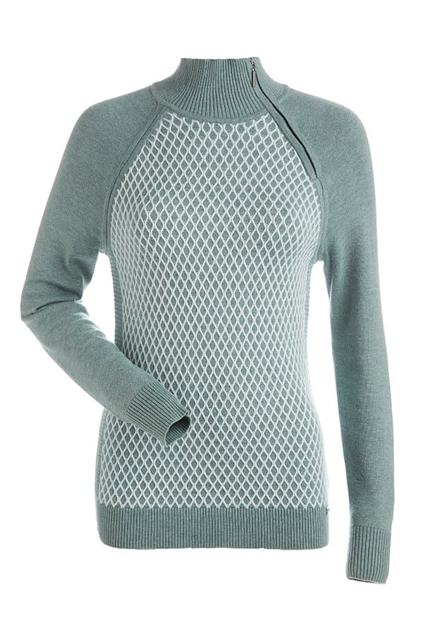 Nils Womens Sigrid Sweater Celedon White