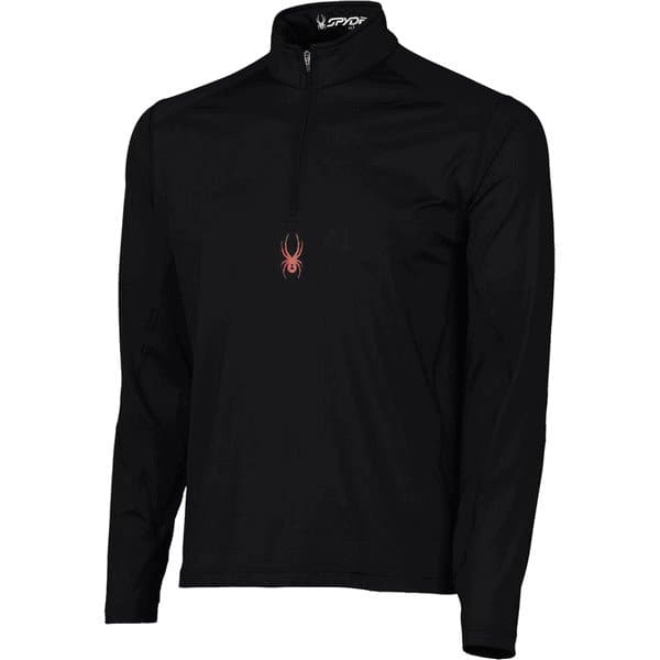 Spyder Men's 1/4 Zip Relaxed Long Sleeve Top - Black on Black