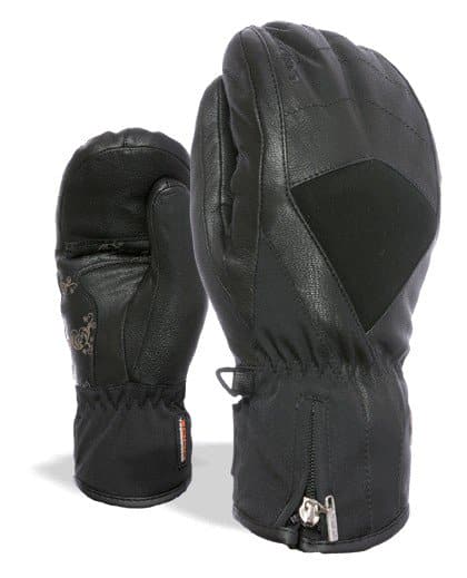 Level X Type Womens Ski Mittens Gloves Black